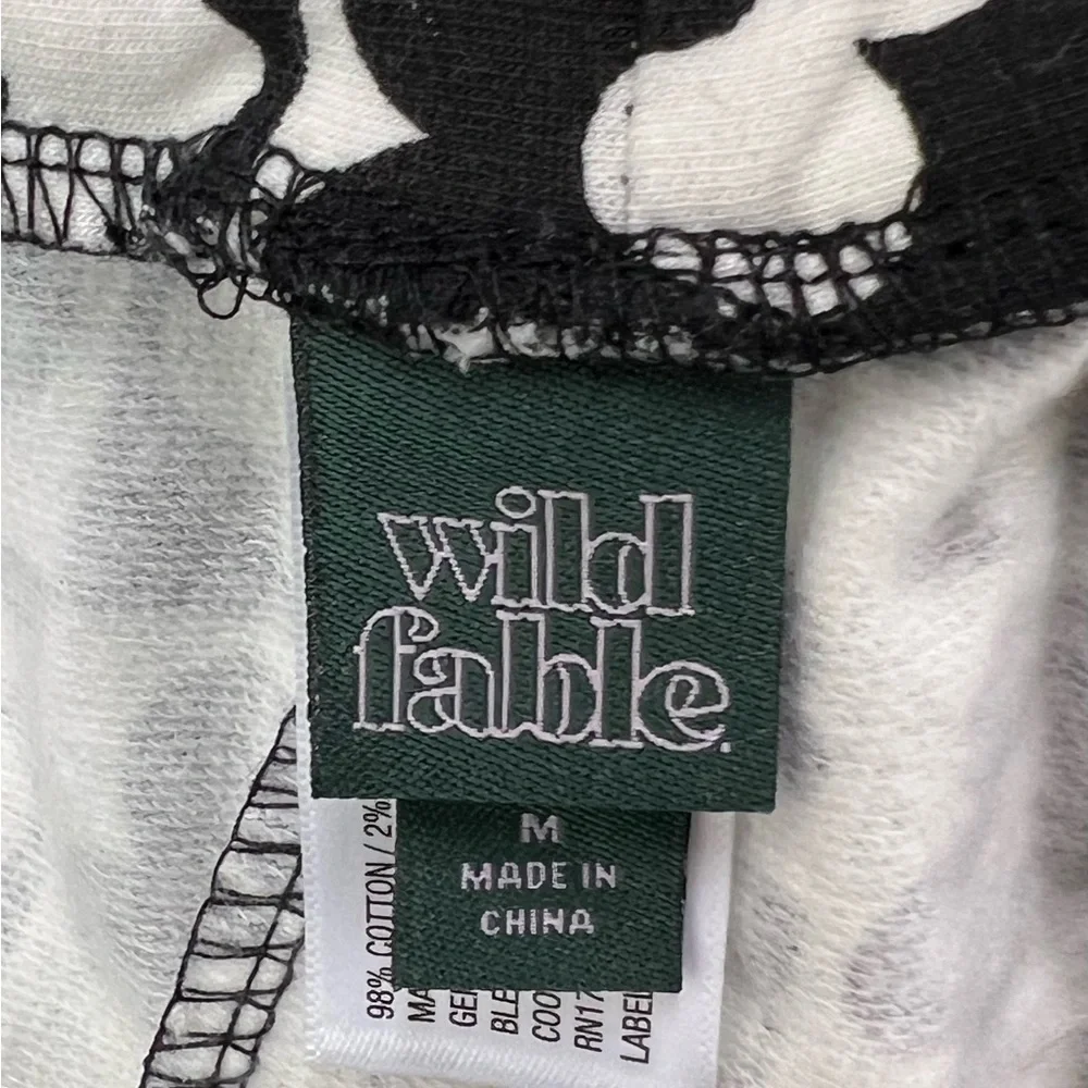 WILD Fable Black/ White Floral Check High Waistband Yoga Flare Pant-M - Picture 6 of 7